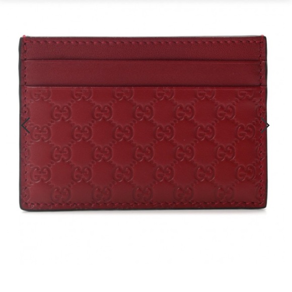 - Gucci Red Signature Cardholder - Picture 4 of 7